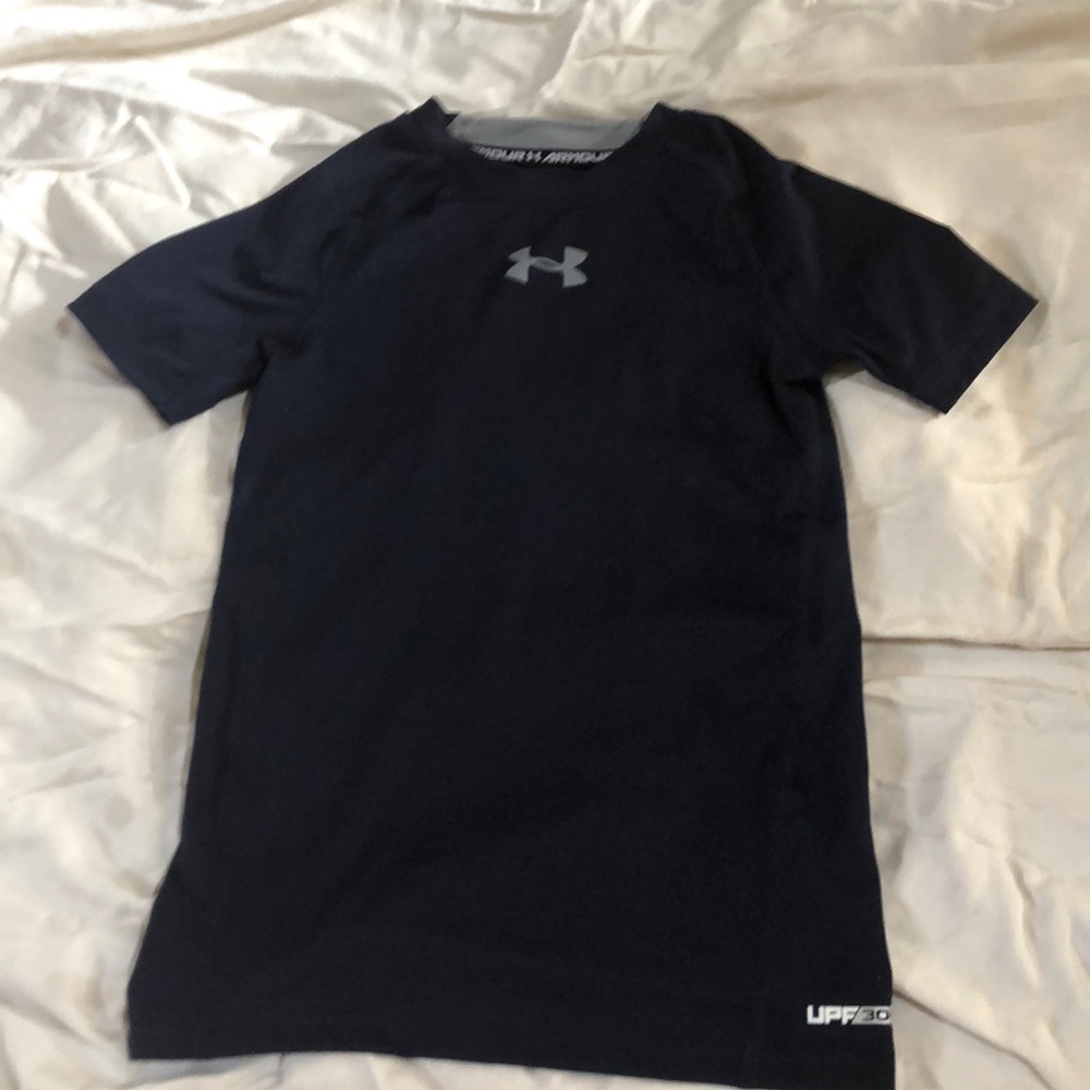 Little boys navy blue under armor shirt